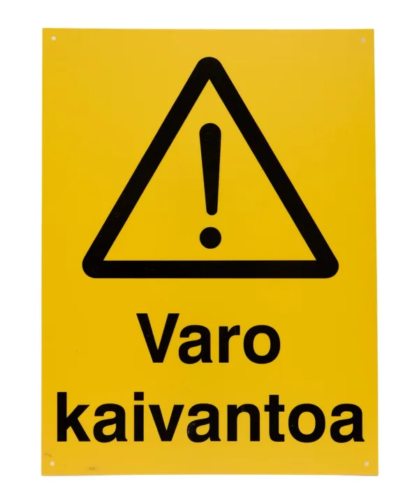 Warning sign excavation