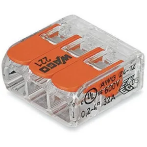 Avgreningskontakt WAGO 221-413 3-NAP 50 kpl/pkt