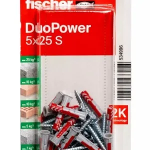 Yleistulppa Fischer DuoPower 5x25 S K NV IP 18kpl