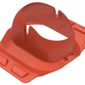 MX steel roof pass-through, brick red