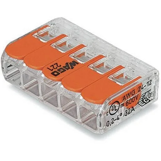 Rasialiitin WAGO 221-415 5-NAP 25 kpl/pkt