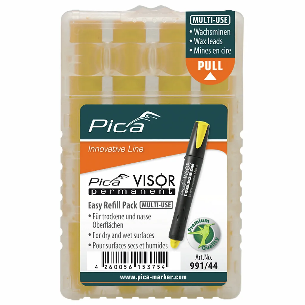 PICA Visor spare leads, yellow, 4 pcs/pack