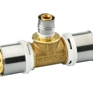 Puristus t-yhde Alpex 40x20x40 messinki