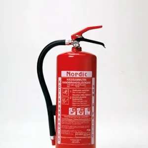 Powder fire extinguisher Nordic 6 kg including wal