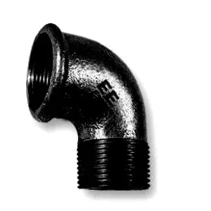 Böj med muffar 90° invändig-/utvändig gänga svart