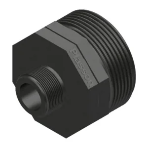 Plastic threaded reducer twin connector 1 1/4x1