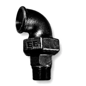 1 1/2 M. cast iron union elbow 90º black FxM nr.98
