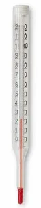 Thermometer glass straight 200 accurate